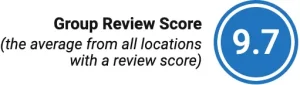 Group Review Score of 9.7 (the average from all locations with a review score)